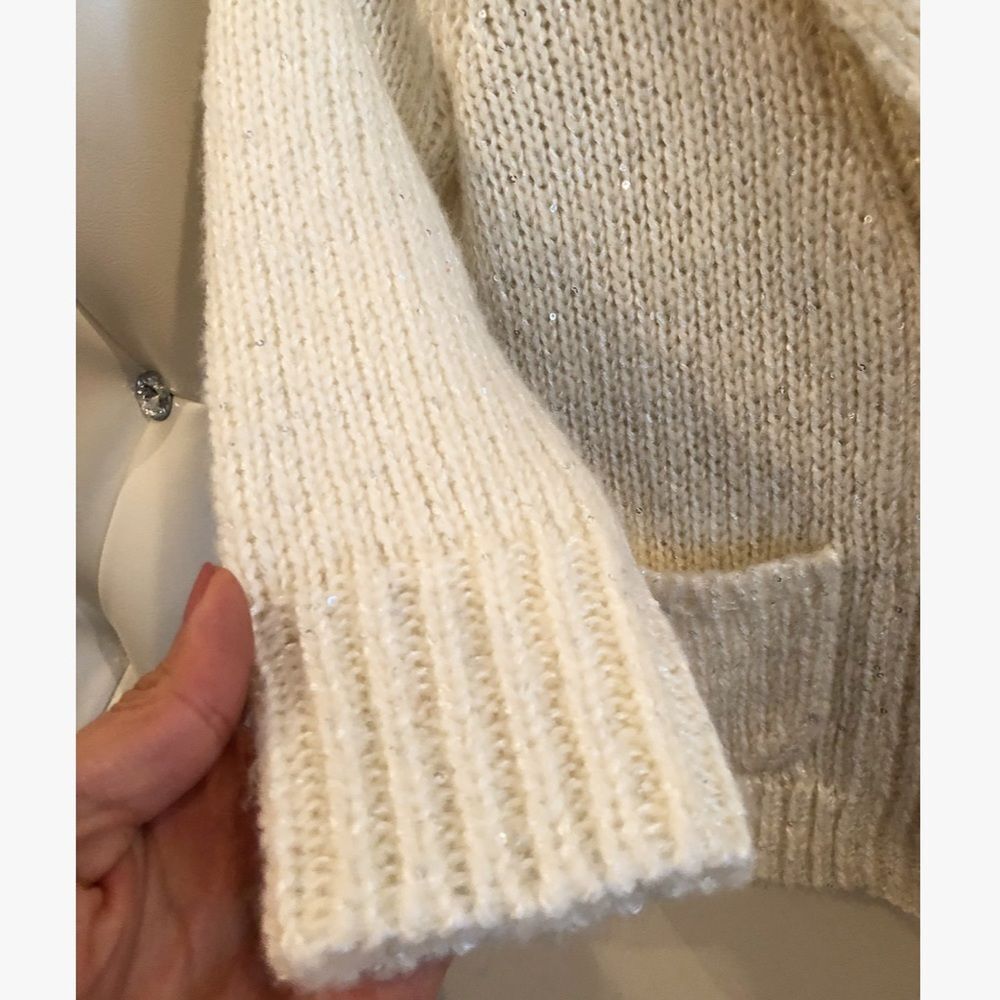 Ivory knitted sequin jacket - Picture 3 of 9